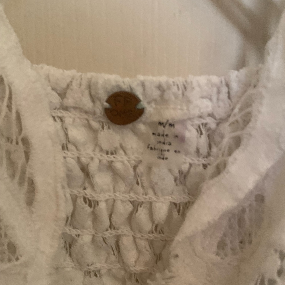 Source Unknown White Crochet Blouse